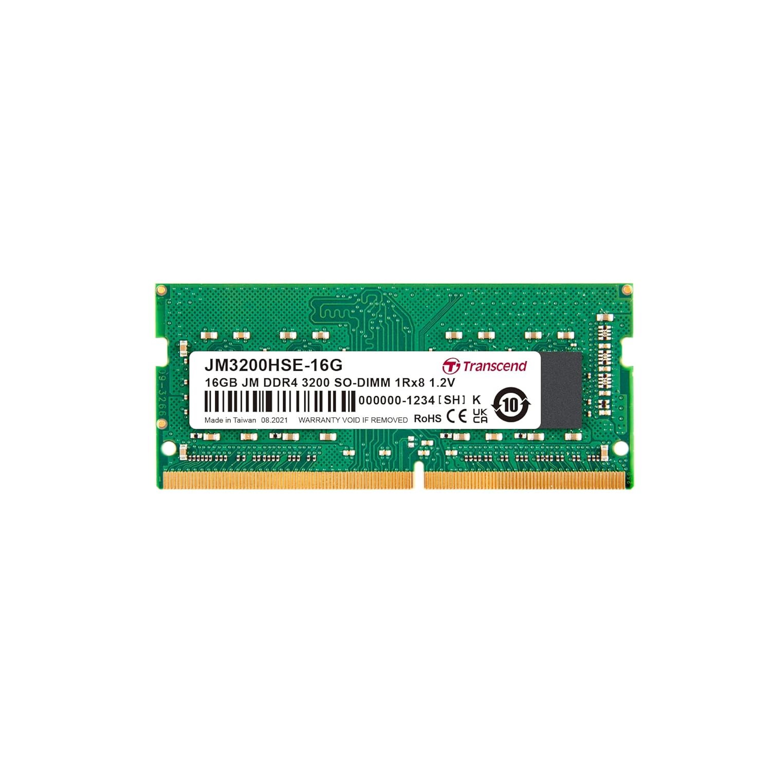 Transcend JetRam Memory DDR4 3200MHz SO-DIMM Laptop RAM | 1Rx8, CL22, 1.2V | 4GB, 8GB, 16GB Transcend JetRam Memory DDR4 3200MHz SO-DIMM Laptop RAM | 1Rx8, CL22, 1.2V | 4GB, 8GB, 16GB